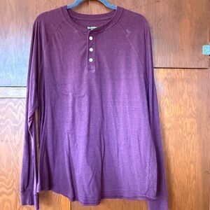 Goodfellow & Co Men's Maroon Long Sleeve Henley